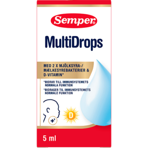 Semper Multidrops Mælkesyrebakterier & D-Vitamin (5 ml)