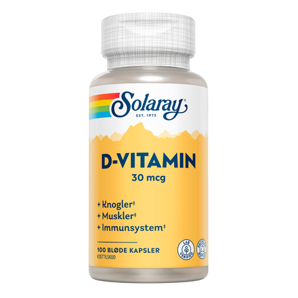 Solaray D-vitamin 30 mcg (100 kapsler)
