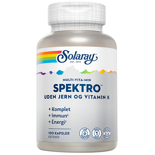 Solaray Multivitamin Spektro Uden Jern & Vitamin K (100 kaps)