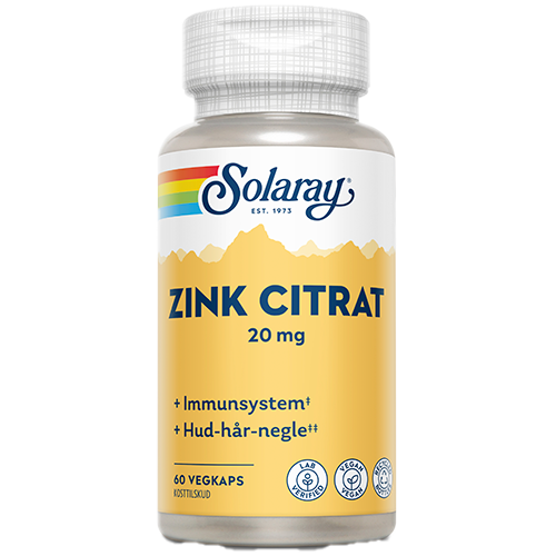 Solaray Zink Citrat 20 mg (60 kapsler)