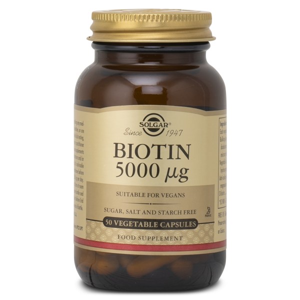 Solgar Biotiini 5000 ug, 50 kapsler