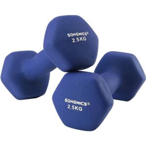 Songmics Skridsikre Hex-Håndvægte 2 x 2,5 kg