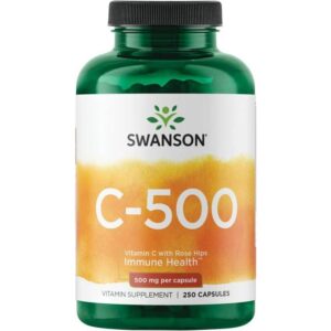 Swanson C-Vitamin 500 mg Vilde Roser 250 Kapsler