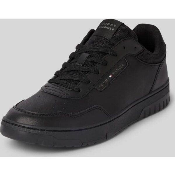 Tommy Hilfiger Mixed Texture Basketball Trainers - Black