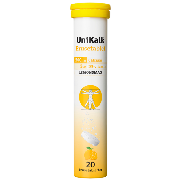 Unikalk Brusetabletter Lemonsmag (20 stk)