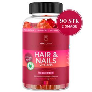 VitaYummy Hair & Nails Mixed - Raspberry & Peach (90 stk)