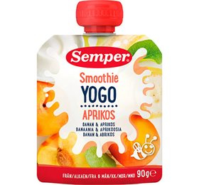YOGO Smoothie med banan og abrikos fra 6 mdr. 90g. X