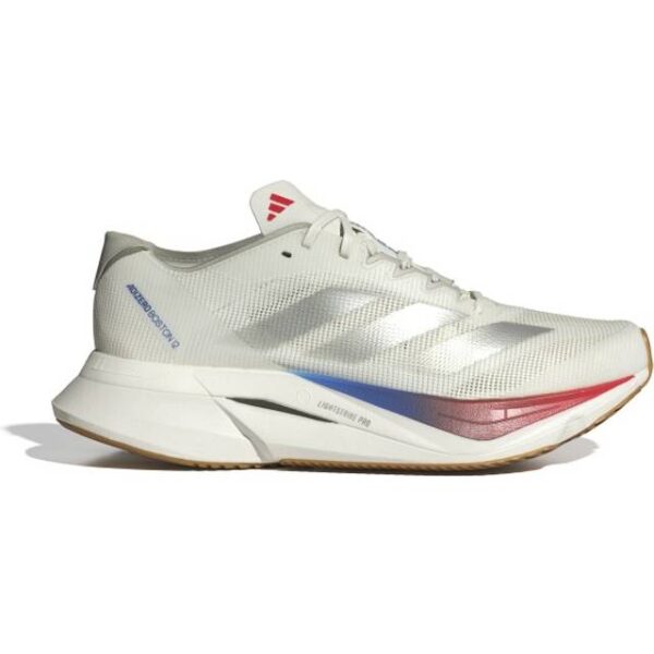 adidas Adizero Boston 12 - Core White/Matte Silver/Pure Ruby