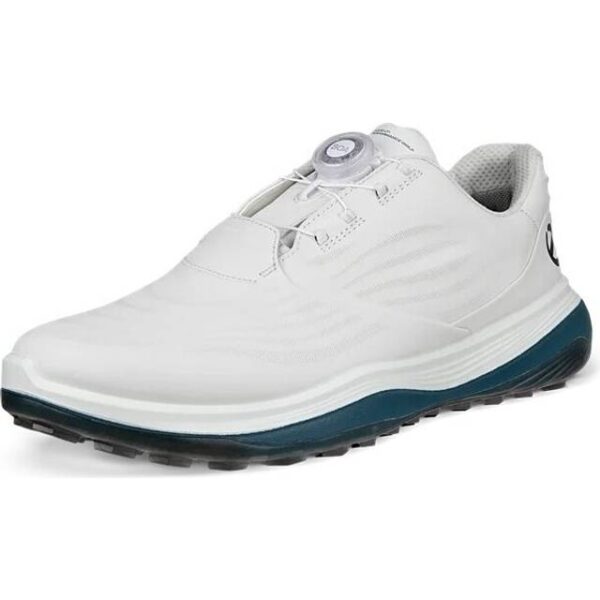 ecco LT1 BOA Vandtætte Herre Golfsko Uden Spikes - White/Petrol