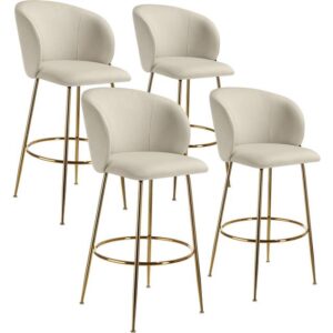 tectake Luana Med Rygstøtte Velour Look 4 Stk Barstol 2stk