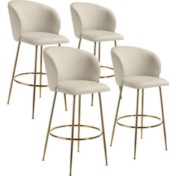 tectake Luana Med Rygstøtte Velour Look 4 Stk Barstol 2stk