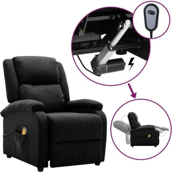 vidaXL eldrevet massagestol stof sort