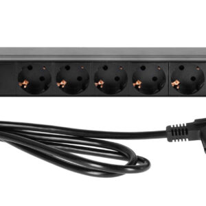 AH 87471 Rack strømskinne 8x Schuko udtag med afbryder - 19"/1unit
