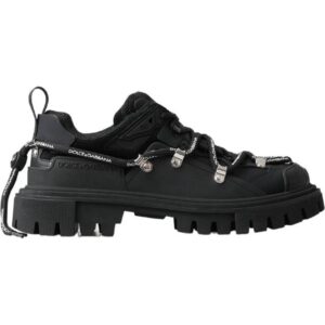 Dolce & Gabbana Black Trekking Derby Logo Sneakers EU40/US7