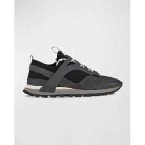 Ferragamo Regular Fit Leather Sneakers - Sand/Nero