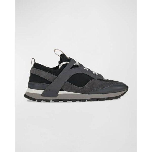 Ferragamo Regular Fit Leather Sneakers - Sand/Nero