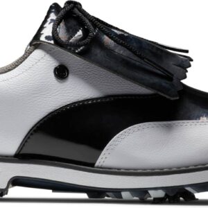 FootJoy Premiere Series (2023) Vandtætte Dame Golfsko Med Spikes - White/Black Patent/White - Str. 40 1/2 Normal
