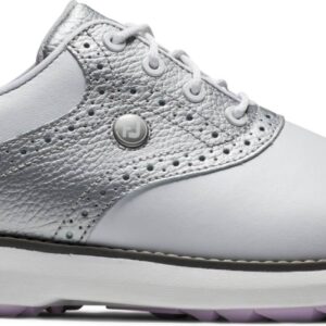 FootJoy Traditions Vandtætte Dame Golfsko Uden Spikes - White/Silver/Pur - Str. 40 Normal