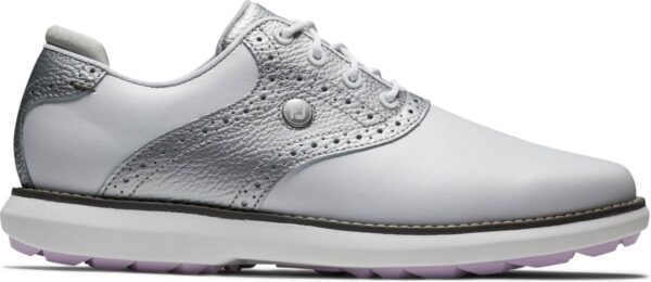 FootJoy Traditions Vandtætte Dame Golfsko Uden Spikes - White/Silver/Pur - Str. 40 Normal