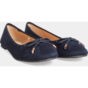 LTS Long Tall Sally Blue Wide-Fit Ballerina Faux Suedette Pumps