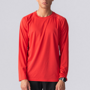 Langærmet Trænings T-shirt - Rød - Herre - S - TeeShoppen