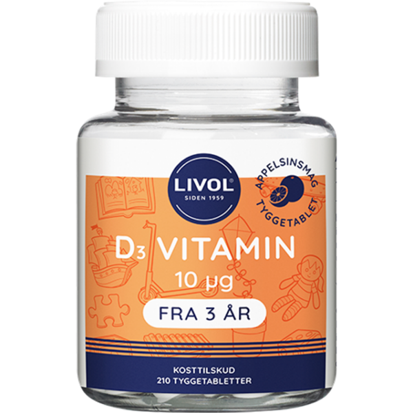 Livol Vitamin D 10ug Chewable Table 210 stk