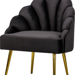 Loungestol Nordlys Furniture Bolge i sort fløjl med ergonomisk bølget rygstøtte