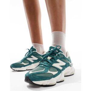 New Balance 9060 Trainers - Dark Green/White
