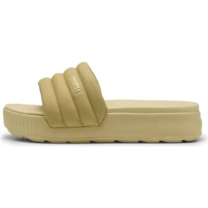 Puma Karmen Puffy Aqua Metallics Slides - Light Sand