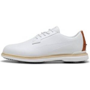Puma Vandtætte Herre Golfsko Med Spikes - White Leather Brown