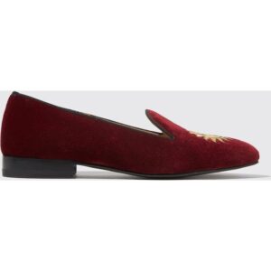 Scarosso Jordan Burgundy Velvet Leather Shoes