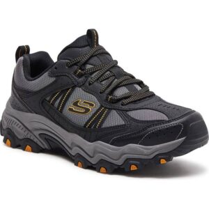 Skechers Stamina at Trekking Low Cut - Black Synthetic Mesh Charcoal Trim