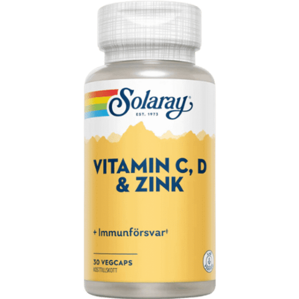 Solaray Vitamin C, D & Zink 30 30 stk