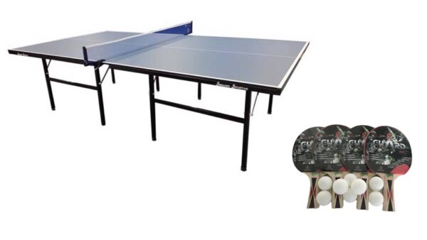 Sportive bordtennisbord - FRI FRAGT - med 4 stk. 2-stjernede bat og 8 stk. 1-stjernede bolde