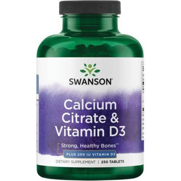 Swanson HEALTH CALCIUM CITRATE WITH VITAMIN D 250 stk