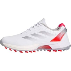 adidas Adizero ZG Spikeless Golf Sko - Cloud White/Silver Metallic/Lucid Red