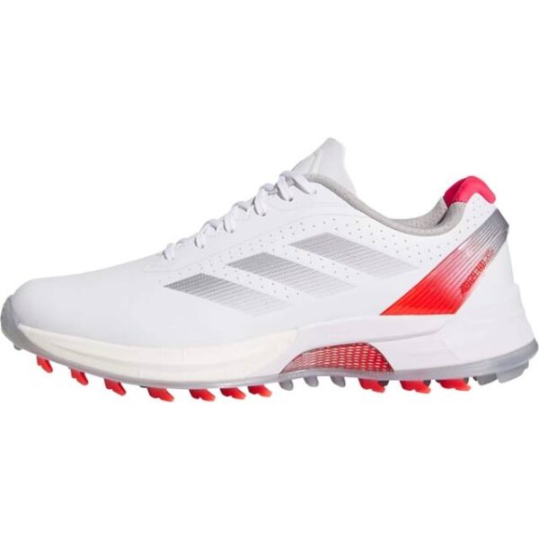 adidas Adizero ZG Spikeless Golf Sko - Cloud White/Silver Metallic/Lucid Red
