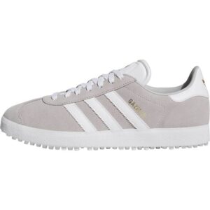 adidas Gazelle Spikeless Golf Shoes - Grey Two/Cloud White/Gold Metallic