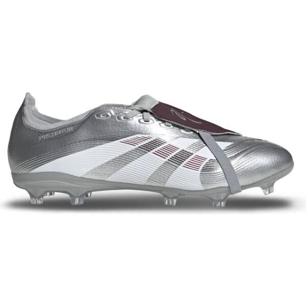 adidas Predator League JB Fold-Over Tongue FG/MG - Silver Metallic/Legacy Burgundy/Maroon