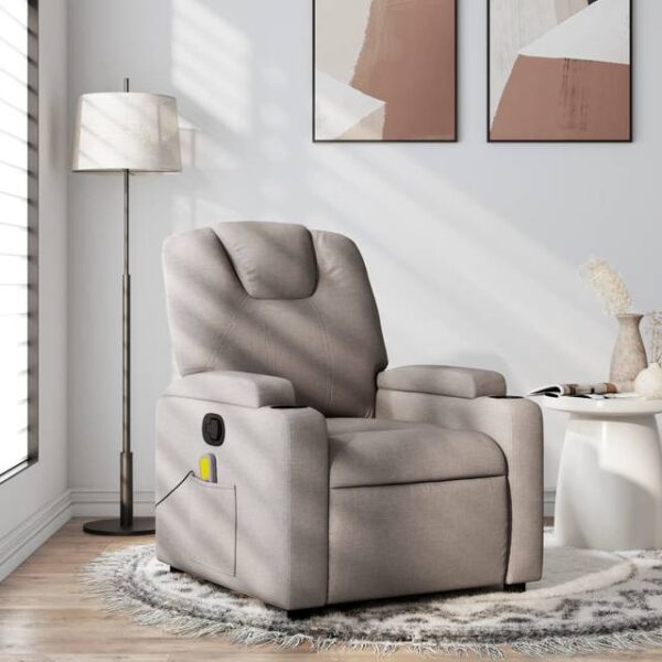 vidaXL Massagestol Stof Gråbrun