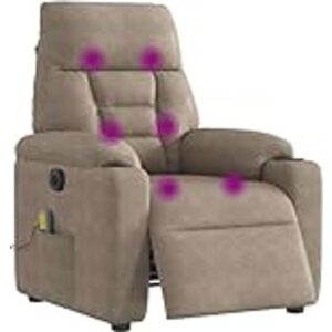 vidaXL Mikrofiberstof Massagestol Gråbrun