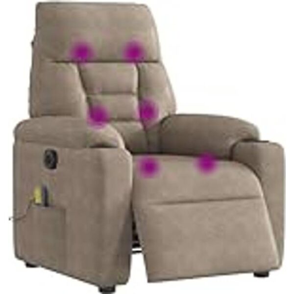 vidaXL Mikrofiberstof Massagestol Gråbrun