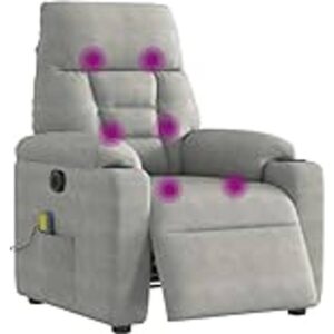 vidaXL Mikrofiberstof Massagestol Lysegrå