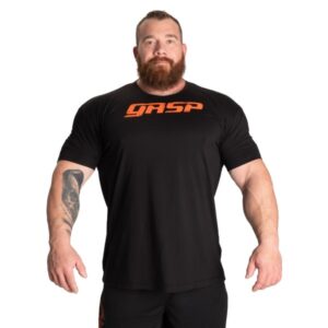 Gasp Legacy Gym Tee, S, Black/flame