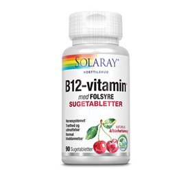 Solaray B12 vitamin med folsyre sugetab, 90tab.