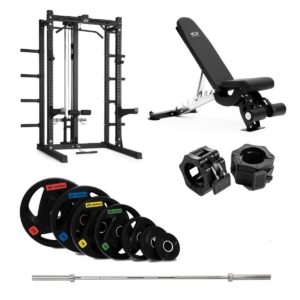 Abilica HR 500 Half Rack Olympic med bænk og nedtræk - 150 kg