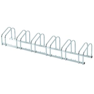 Cykelstativ til 6 cykler vejrbestandig væg- eller gulvmontering stål 179 x 33 x 27 cm