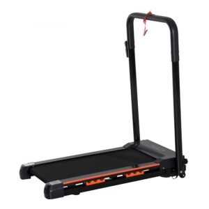 Elektrisk løbebånd til hjemmet med lcd-skærm, sammenklappeligt fitnessudstyr, 1-6 km/t, stål, sort, 105 x 56 x 108,5 cm