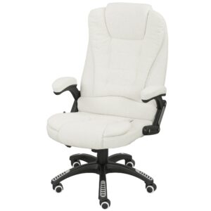 Ergonomisk kontorstol med massagefunktion, 68 x 72 x 110-120 cm, cremehvid