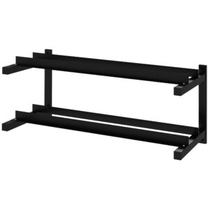 Håndvægtstativ, håndvægtstativ, 2 niveauer, op til 70 kg, stål, 98 x 40 x 35 cm, sort